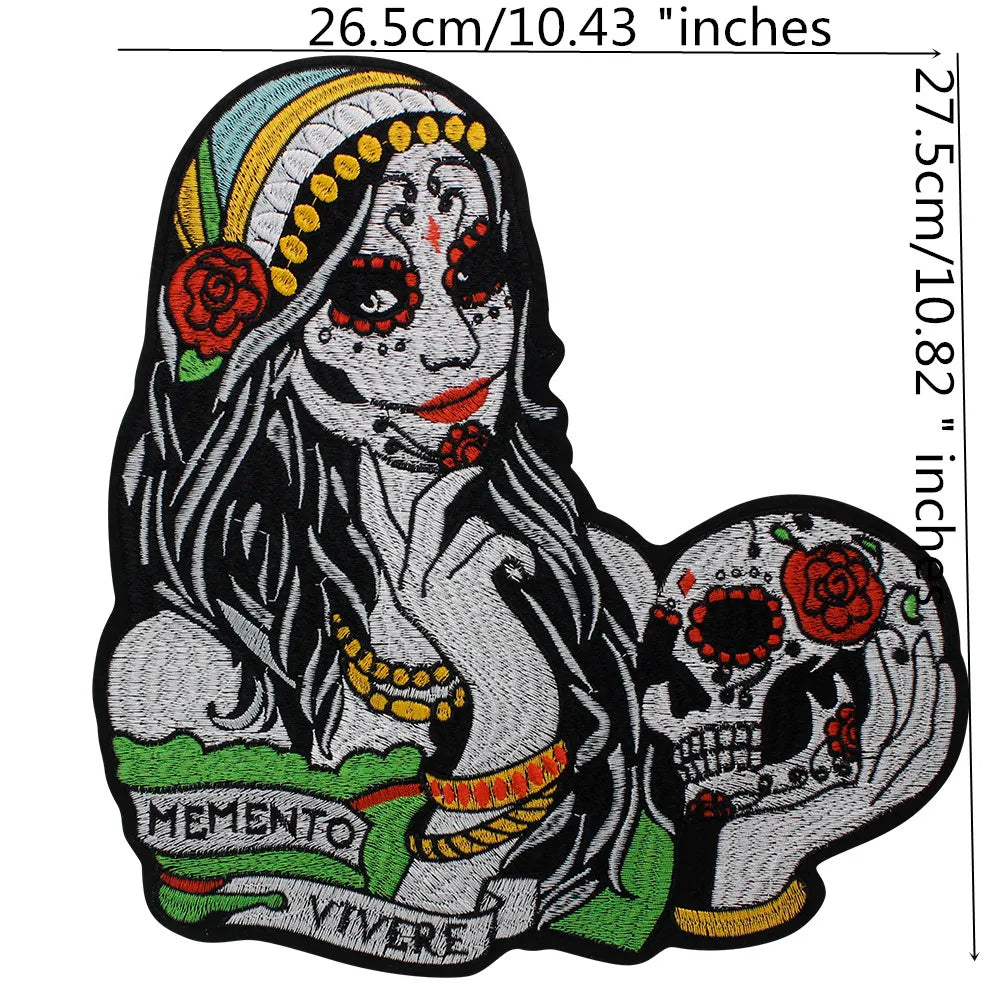Embroidered Beauty Sexy Red Rose Love face Girl Patch Iron On Embroidered Patches for Clothes