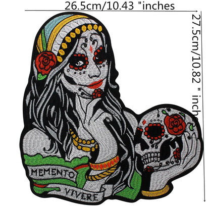 Embroidered Beauty Sexy Red Rose Love face Girl Patch Iron On Embroidered Patches for Clothes