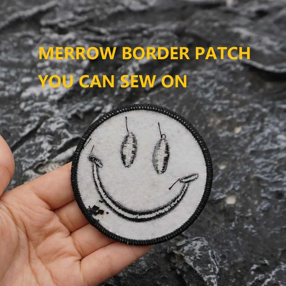 green smiling face Embroidered Patch Iron-On Sewing Clothes Patches Applique