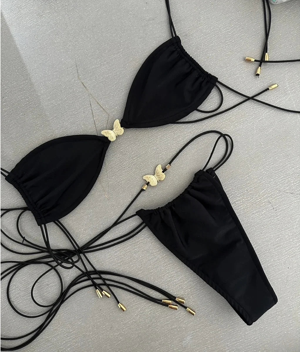 Sexy Swimsuit Butterfly Swimwear Brazilian Bikini Swimsuit Beachwear Suit