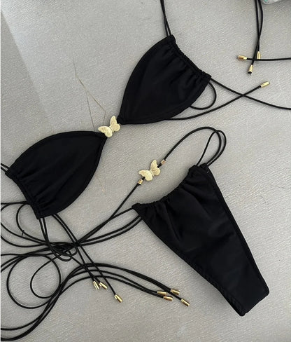 Sexy Swimsuit Butterfly Swimwear Brazilian Bikini Swimsuit Beachwear Suit