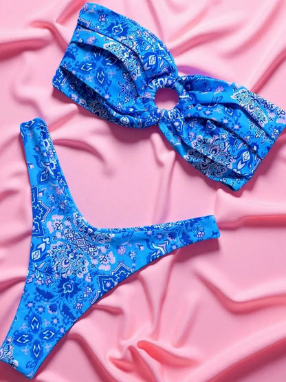 Micro Bikini Push Up Women Swimwear Brazilian Bikini Thong Biquini Swimsuit Print Beachwear Suit