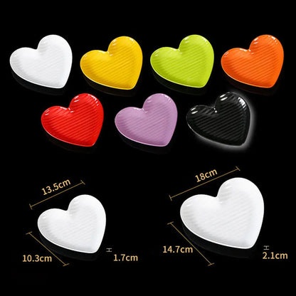 Nordic Creative Heart Shape Dipping Porcelain Salad Dessert Plate Tableware Snack Bowls Dish