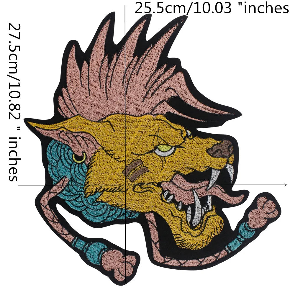 Toad Crow Foxes Dog Animal Embroidery Patch Applique Punk patches for clothing Iron On badges