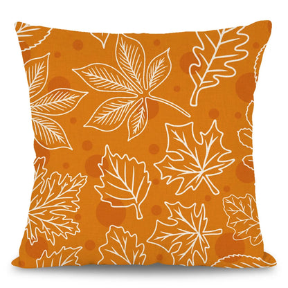 Maple Leaf Polka Dot Design Thanksgiving Cushion Cover Pillowcase Decor