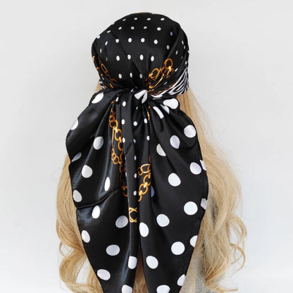 90cm Women Four Seasons Square Silk Satin Bandana Wrap Shawl Scarves Scarfs Spk11