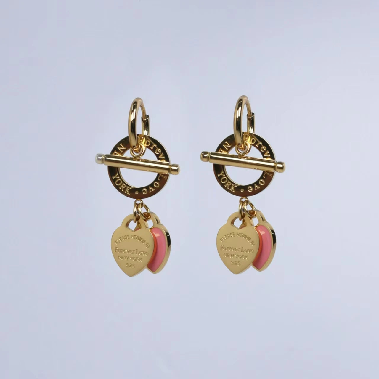 Women Fashion Stainless Steel Heart-Shaped Pendant Love Earrings