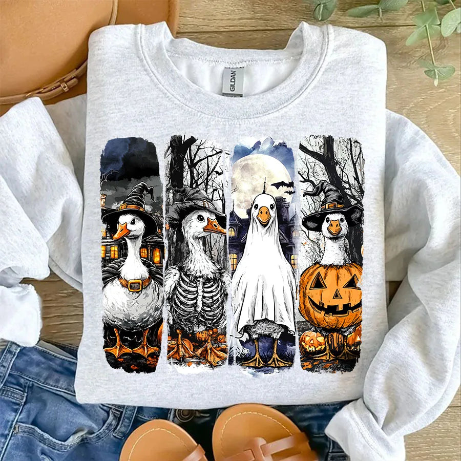 Halloween Ghost Goose Autumn DIY Iron-On Heat Transfer Sticker Decal T-shirts Sweatshirts Pillowcase Bag Clothes Decor