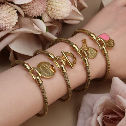 Stainless Steel 18K Gold Plated Bracelet Women's Fashion Jewelry Gift