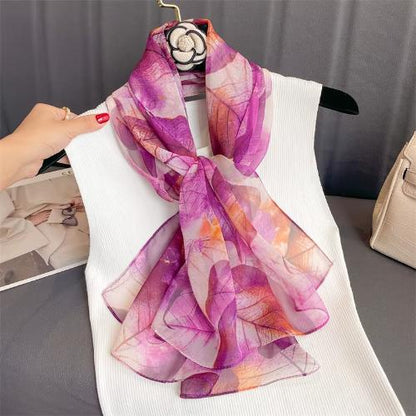 Women Beach Scarf Georgette Silk Shawls Design Printed Wraps Scarves