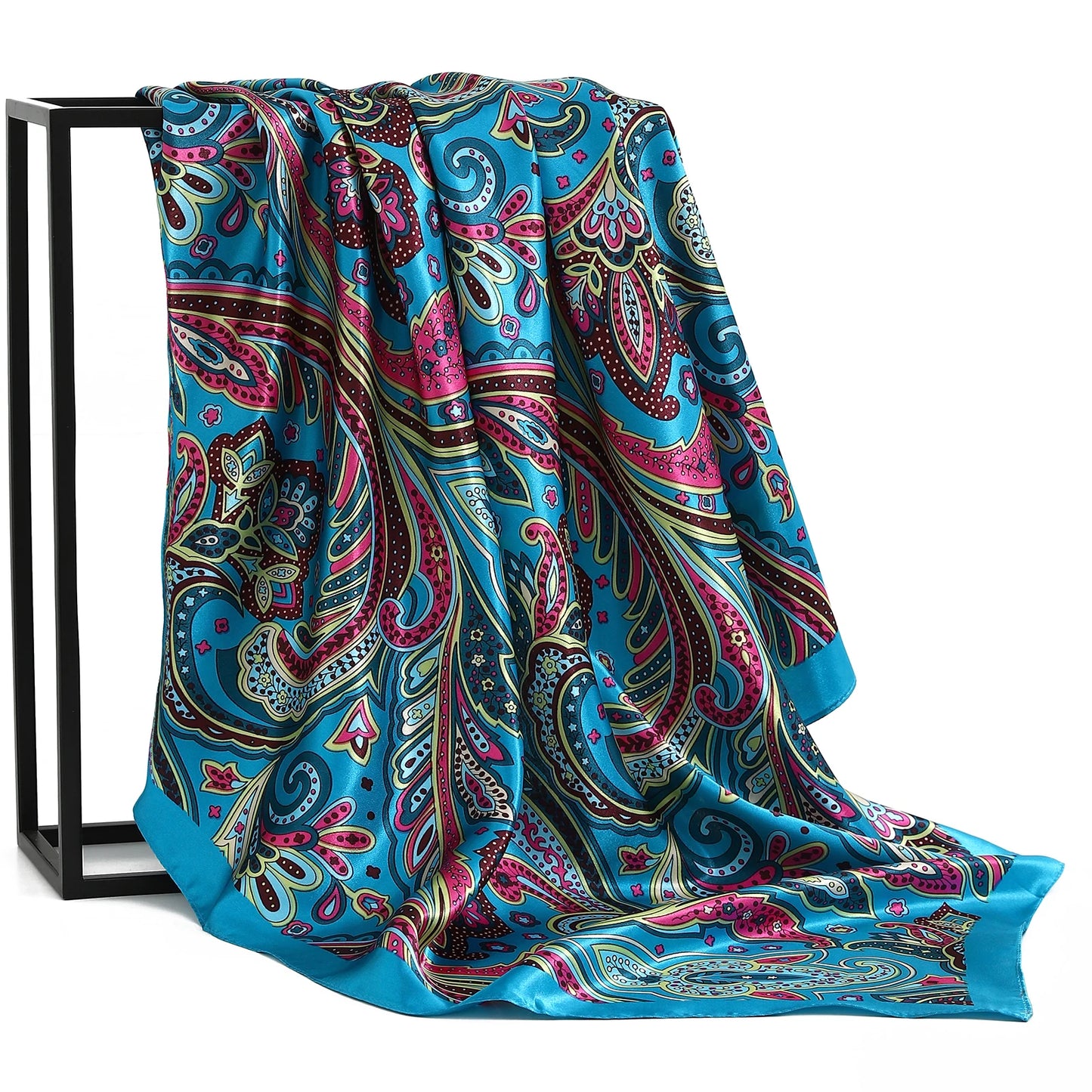 90cm Women Four Seasons Square Silk Satin Bandana Wrap Shawl Scarves Scarfs kfy1