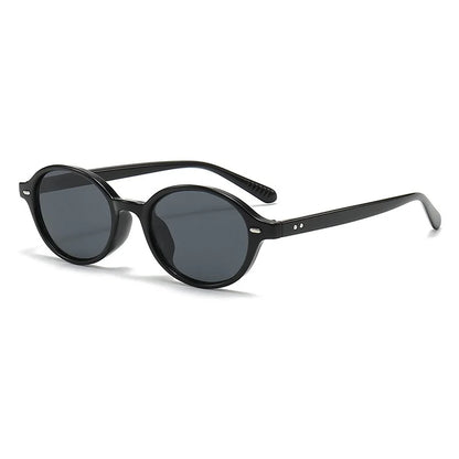 Women Men Retro Small Oval Rivets Shades UV400 Sunglasses Glasses