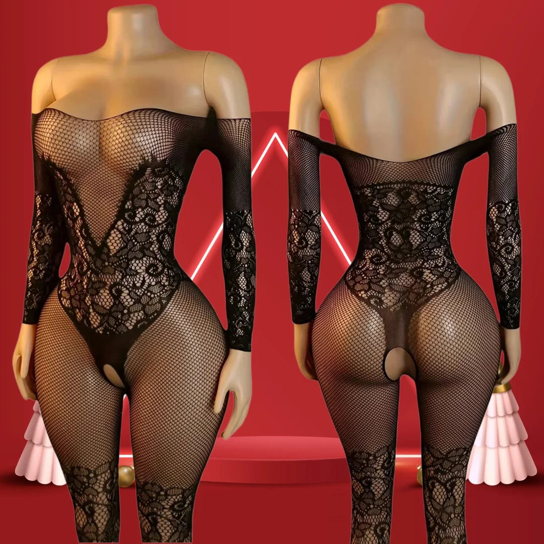Sexy Women Transparent Fishnet Underwear Bodystocking Lingerie Erotic Costumes Suit