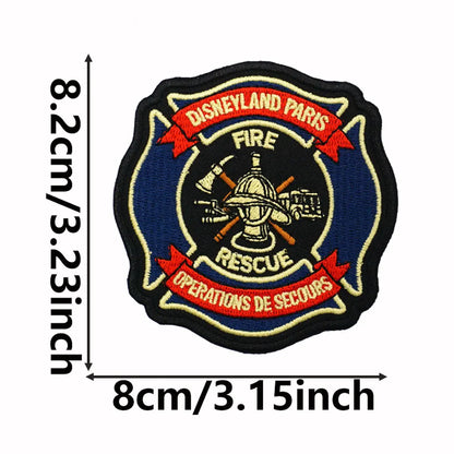 PARIS OPERATIONS DE SECOURS FIRE RESCUE Embroidered Patch  Iron-On Sewing Clothes Patches Applique