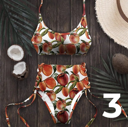 Women Swimsuit High Waist Bandage Sport Swimwear Bikini Push Up Beachwear Bathing Suit