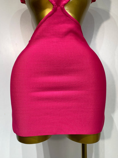 Sexy Backless Cut Out Bow Tie Bandage Celebrity Evening Party Birthday Dress