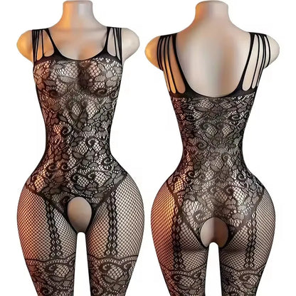Sexy Open Crotch Bodystockings Fishnet Underwear Transparent Bodysuit Catsuit Cosplay Lingerie