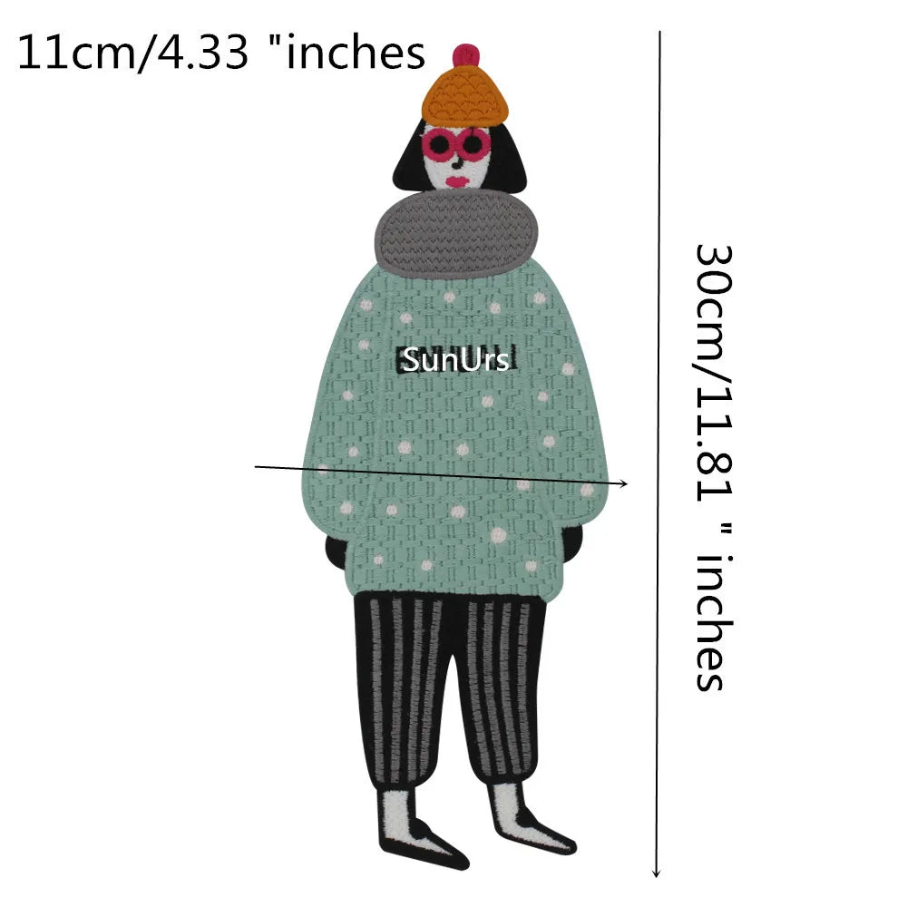 Cartoon Characters Embroidery Patches Girl Stickers sew on Clothing DIY Craft