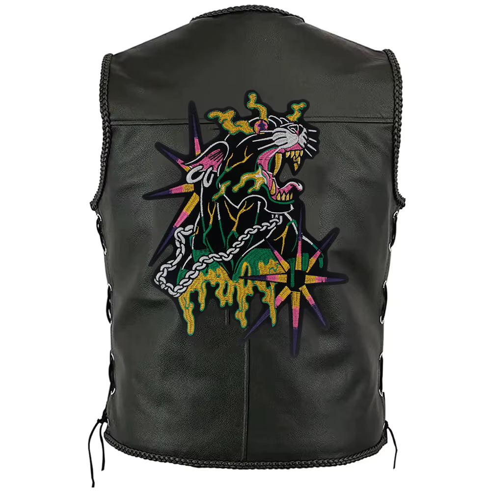 Green Snake and Tiger Embroidered Patch Appliques Iron on Patches Badge Clothes Sewing