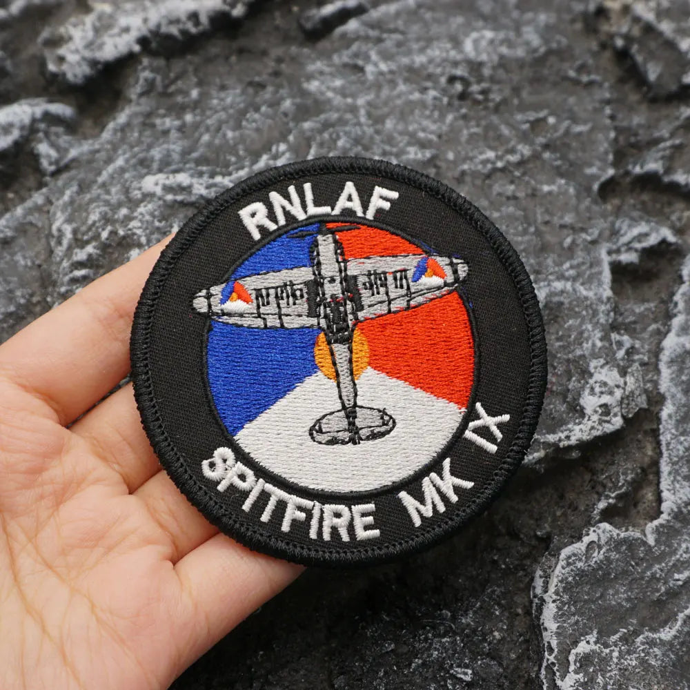 RNLAF SPITFIRE MK IX Embroidered Patch Iron on / Sew Applique Patches