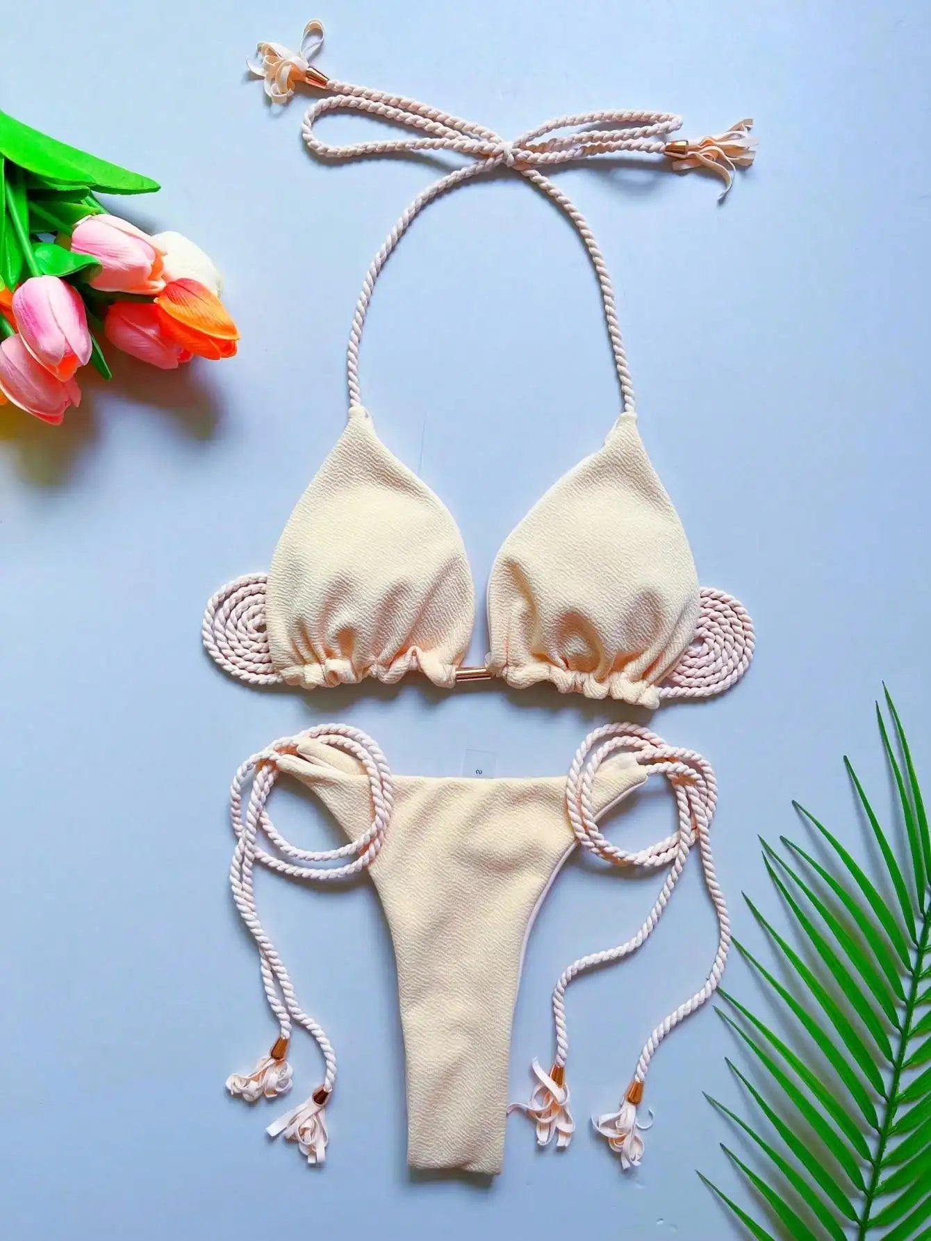 Sexy solid color women's bikini swimsuit two-piece beach Swimwear bikini suit