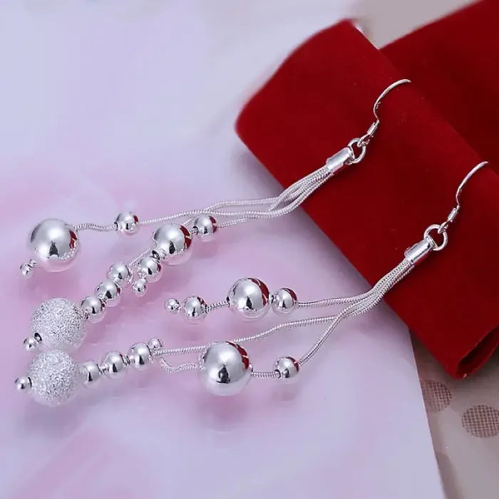 Noble Elegant Charm Pretty Fashion Women 925 Sterling Silver Wedding Party Jewelry Hook Earrings