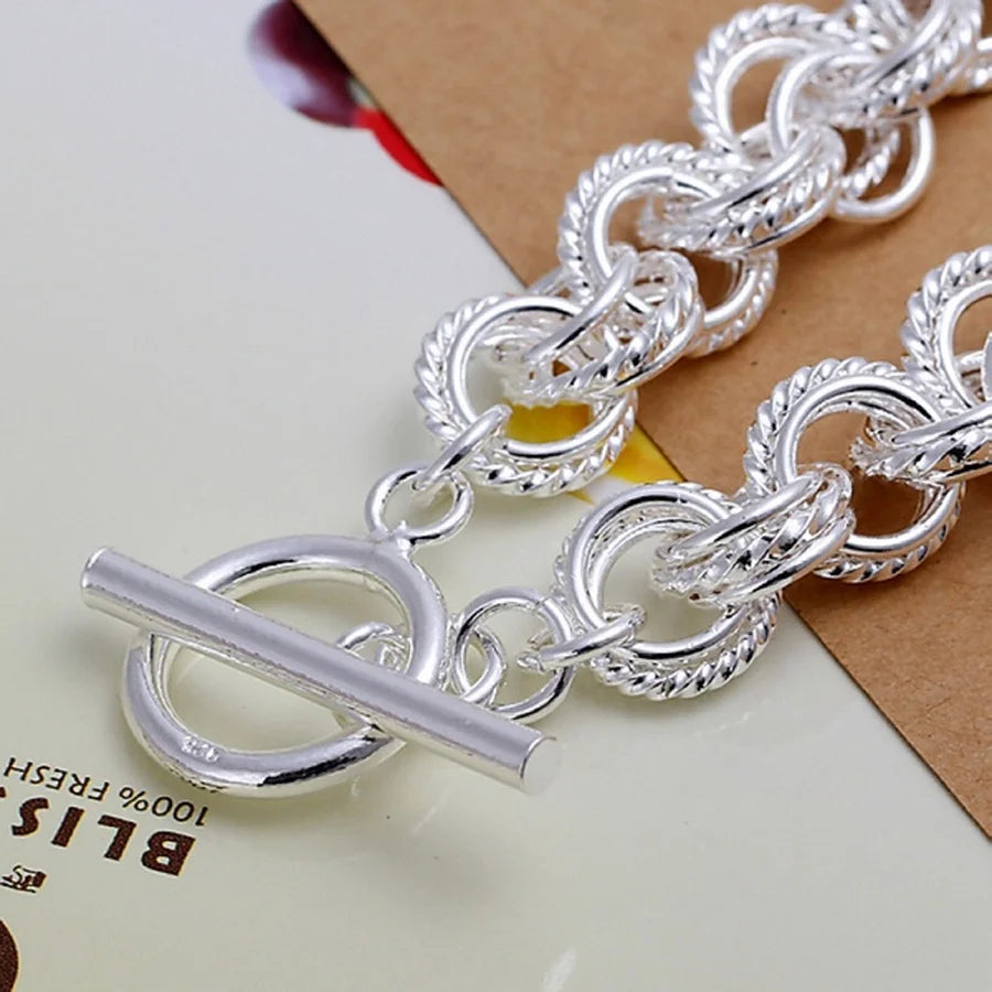 925 Silver Pretty Nice Fashion Wedding Party Circle Bracelets