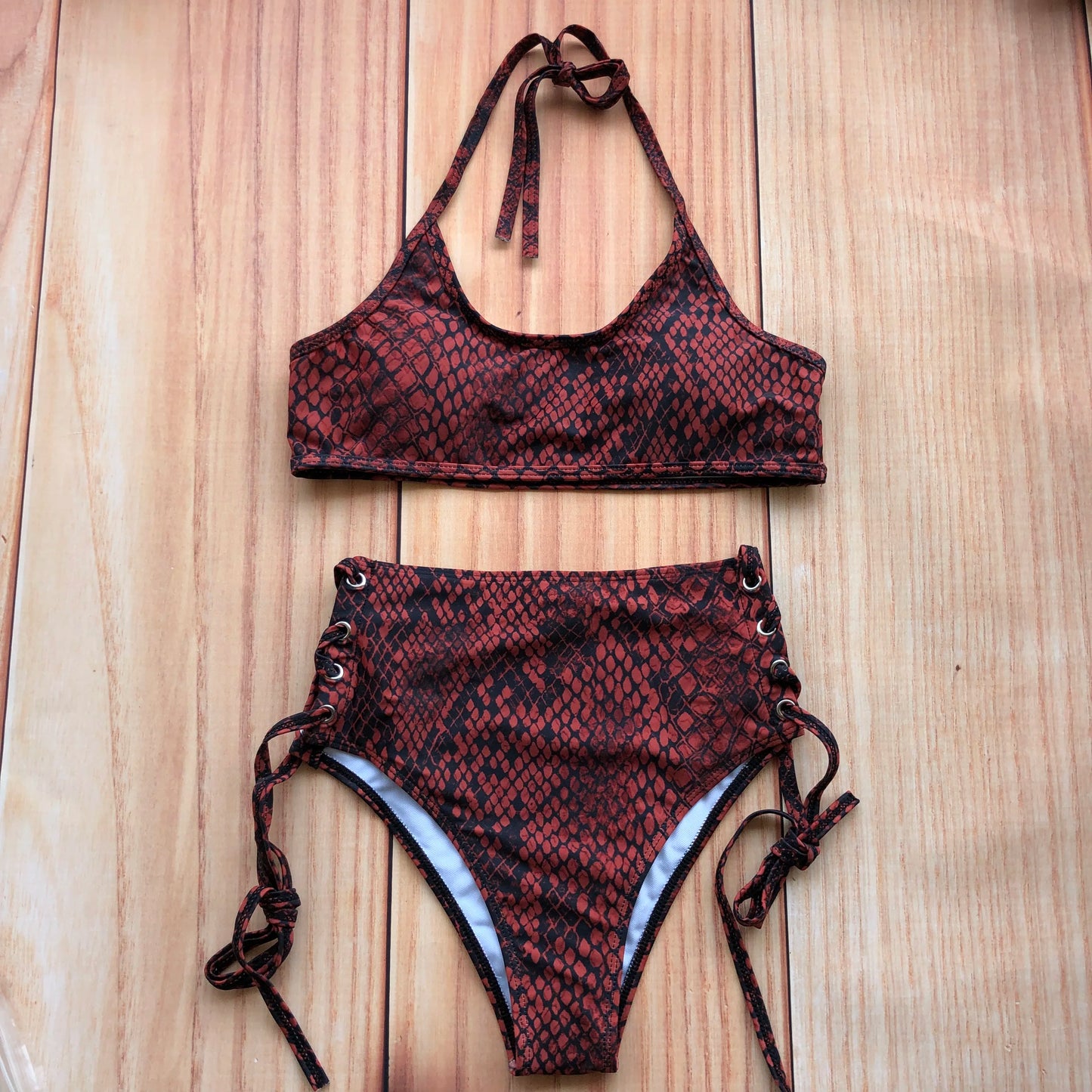 Women Swimsuit High Waist Bandage Sport Swimwear Bikini Push Up Beachwear Bathing Suit