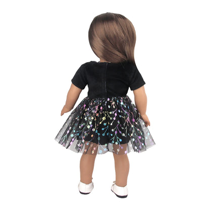 18 Inch 43 cm Baby Newborn Girl Black Mesh Skirt Princess Prom Dress Doll Toys