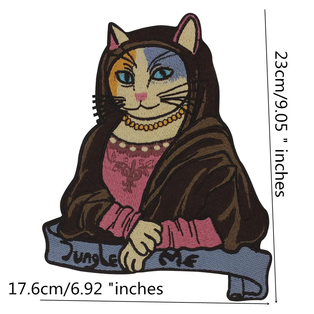 Embroidery Animal Hat Cat Sticker Patch Appliques Iron on Patches Badge Clothes Sewing