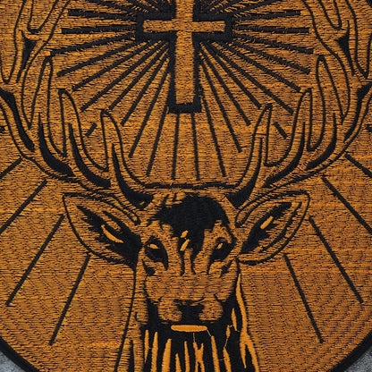 Embroidered Orange circle goat Animals patch Appliques Iron On Patches for Clothing Patches