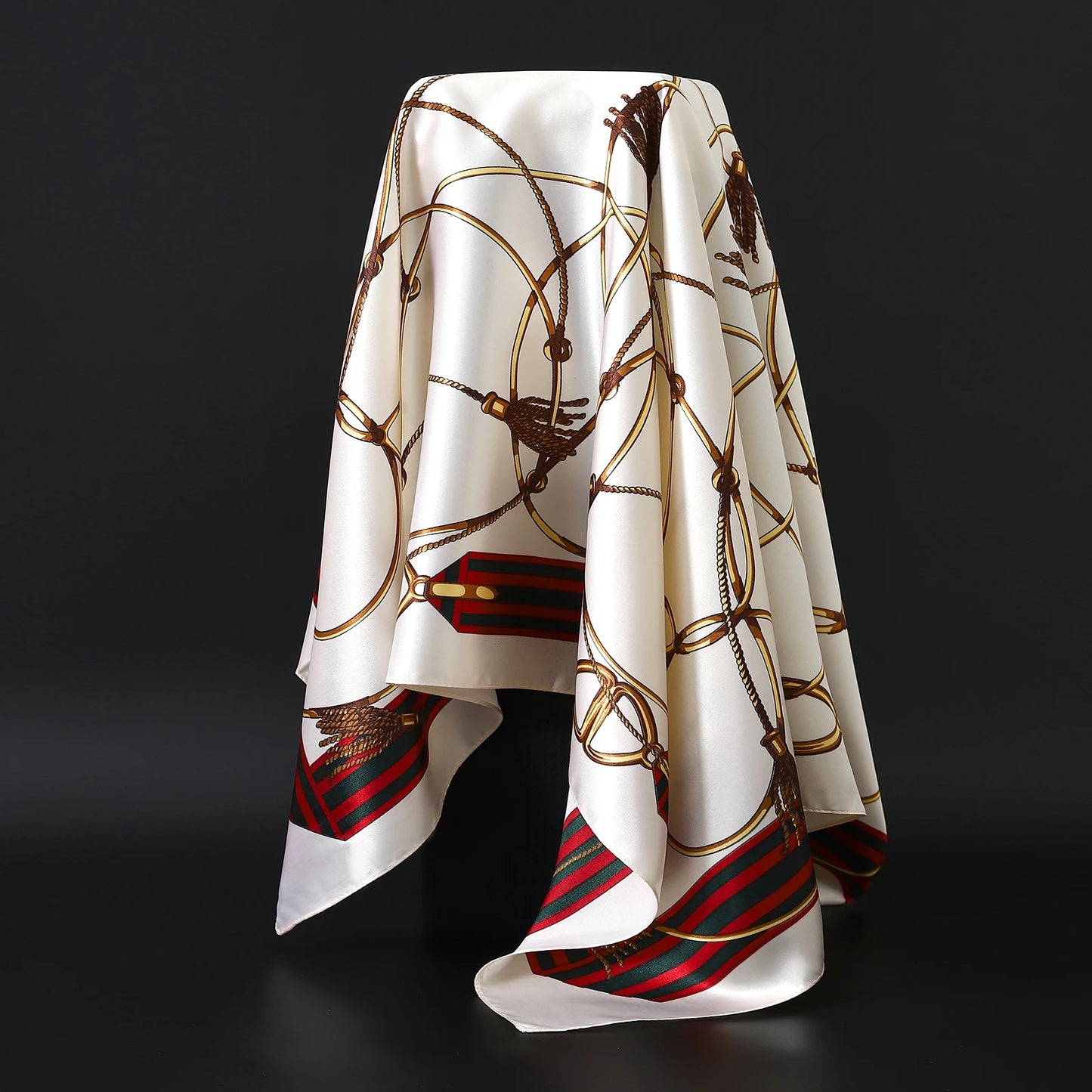 90cm Women Four Seasons Square Silk Satin Bandana Wrap Shawl Scarves Scarfs gfK4