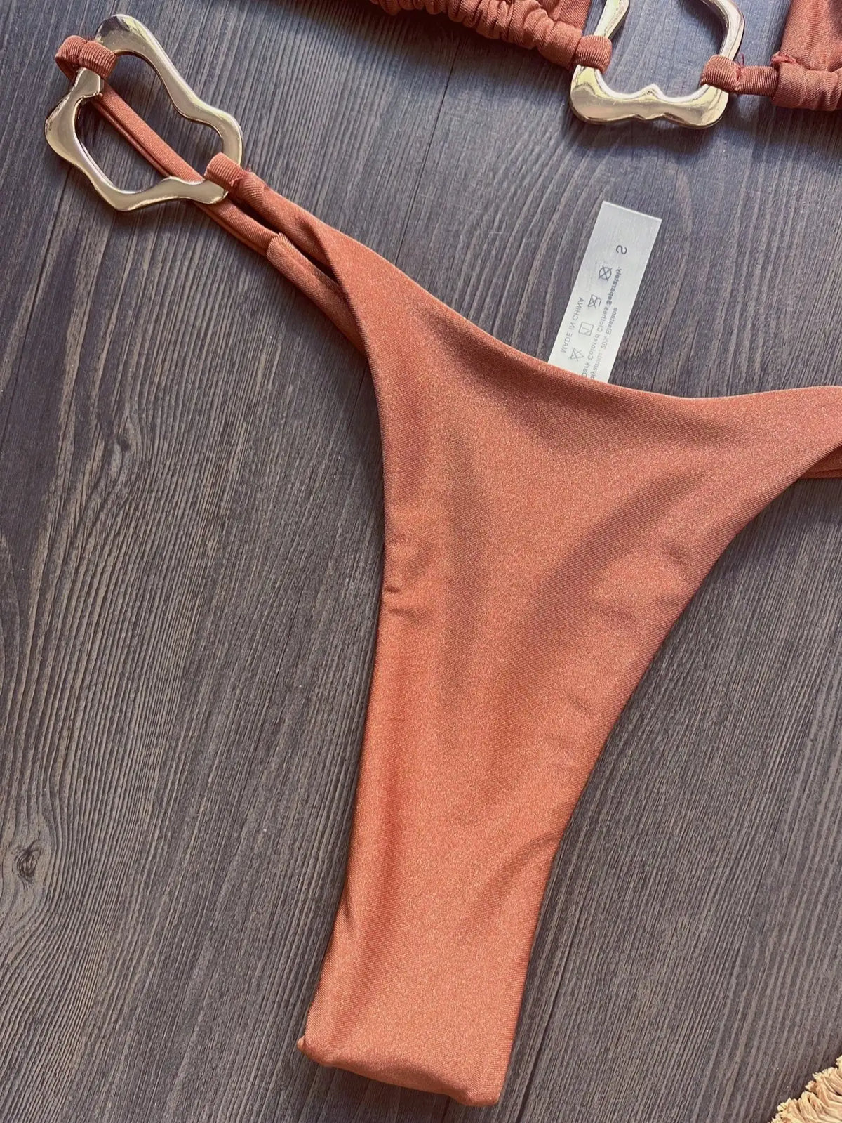 Women Bikini Solid Color Lace-up Split Two-piece Swimsuit Swimwear Suit