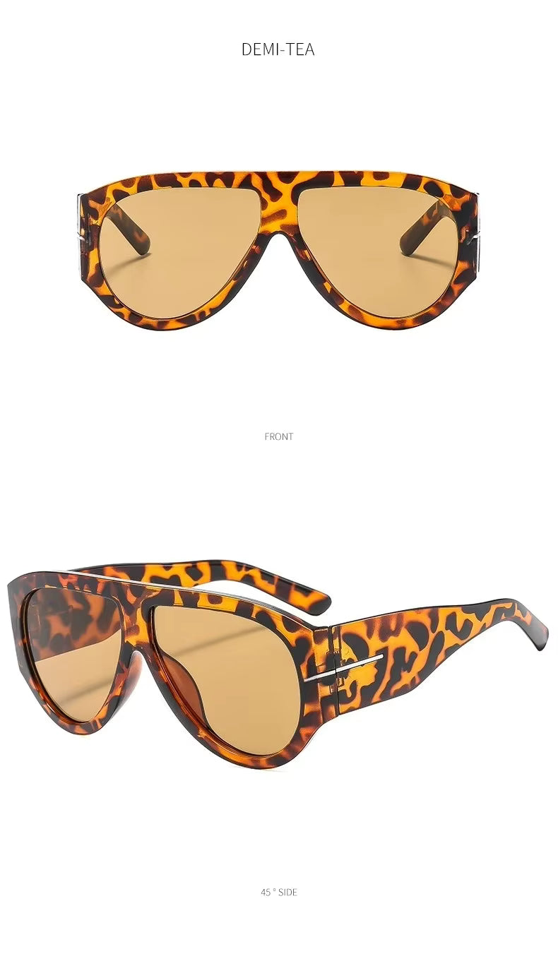 Y2K Women Men Vintage Fashion Designer Cat Eyes Oversized Sunglasses Glasses