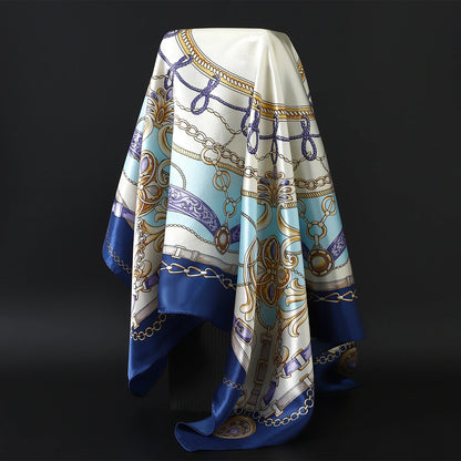 90cm Women Four Seasons Square Silk Satin Bandana Wrap Shawl Scarves Scarfs gfK4