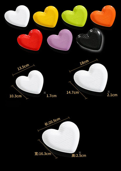 Nordic Creative Heart Shape Dipping Porcelain Salad Dessert Plate Tableware Snack Bowls Dish