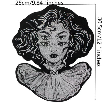 Punk Skull Embroidery Ghost Bride Stripe Badge Patch Iron on Patches Clothes DIY