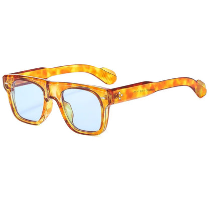 Women Men Vintage Rivets Punk Shades UV400 Square Sunglasses Glasses