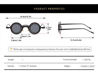 Women Round Two in One Pure Titanium Y2K Steampunk UV400 Sunglasses Glasses