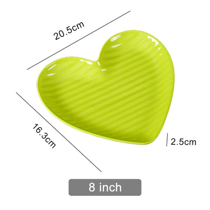 Nordic Creative Heart Shape Dipping Porcelain Salad Dessert Plate Tableware Snack Bowls Dish