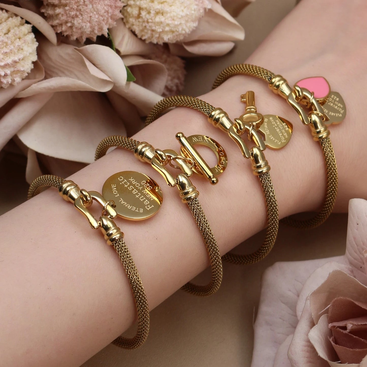 Stainless Steel 18K Gold Plated Bracelet Women's Fashion Jewelry Gift