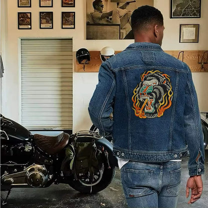 Punk Dragon Eagle Animal Large Embroidered Patch Appliques Iron on Patches Badge Clothes Sewing