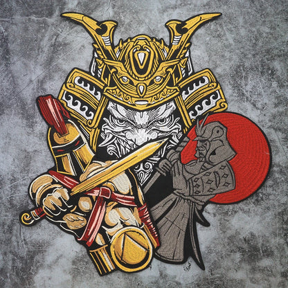 Japan Samurai Embroidery Double Sword Vikings Warrior Military Armband Tactical Emblem Patch Appliques Iron on Patches Badge Clothes Sewing