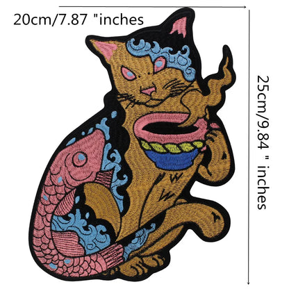Catfish Embroidery Motif Patch Appliques Iron on Patches Badge Clothes Sewing
