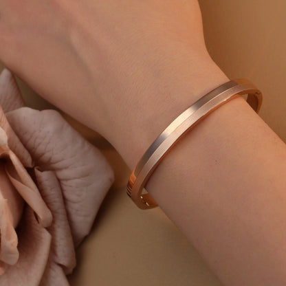 Fashion Plated 18k Zircon Stainless Steel Women's Bracelet Bangles
