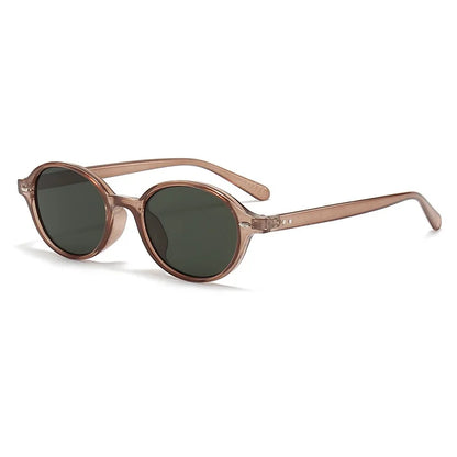 Women Men Retro Small Oval Rivets Shades UV400 Sunglasses Glasses