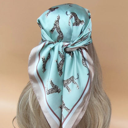 70X70cm Women Luxury Four Seasons Square Silk Satin Bandana Wrap Shawl Scarves Scarfs gk7