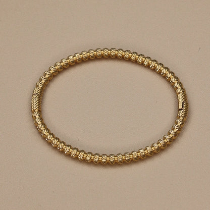 Luster Zircon Women's High Polished Stainless Steel Gold Color Bracelet Bangle Fashion Jewelry