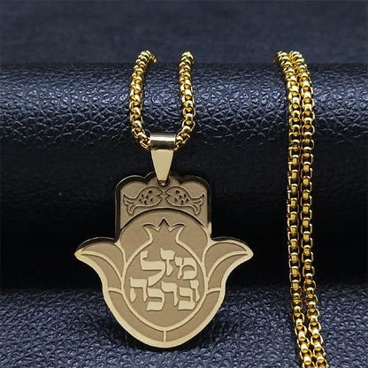 Women Men Stainless Steel Jewish Christianity Tetragrammaton Jehovah Yahweh Hebrew Alphabet Necklace