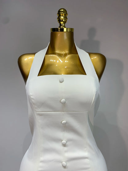 Women Sleeveless Long Sexy Halter Backless Cocktail Celebrity Evening Party Club Dress